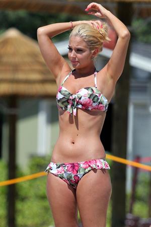 Tulisa Contostavlos in a bikini on the beach in Honolulu July 31, 2012