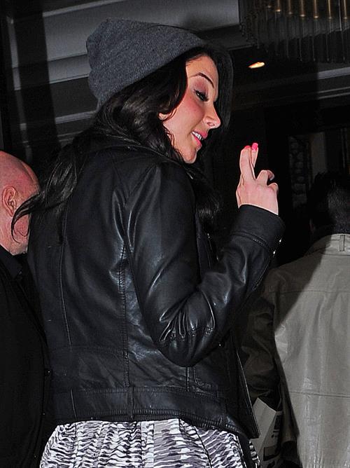 Tulisa Contostavlos outside BBC Radio One in London October 3, 2012 