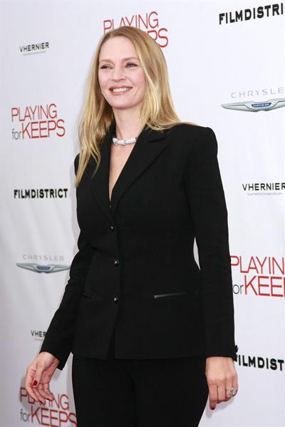 Uma Thurman New York Premiere of 'Playing for Keeps' presented by The Cinema Society & Film District December 5 