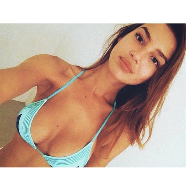 Valeriya Volkova in a bikini taking a selfie