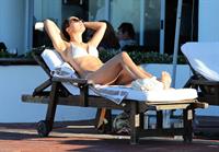 Myleene Klass in a white bikini in Cape Town