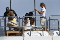 Rihanna enjoying a break on a yacht in Ponza August 29, 2014