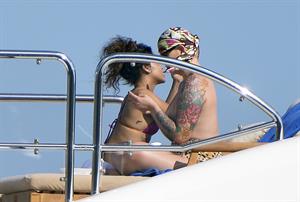 Rihanna enjoying a break on a yacht in Ponza August 29, 2014