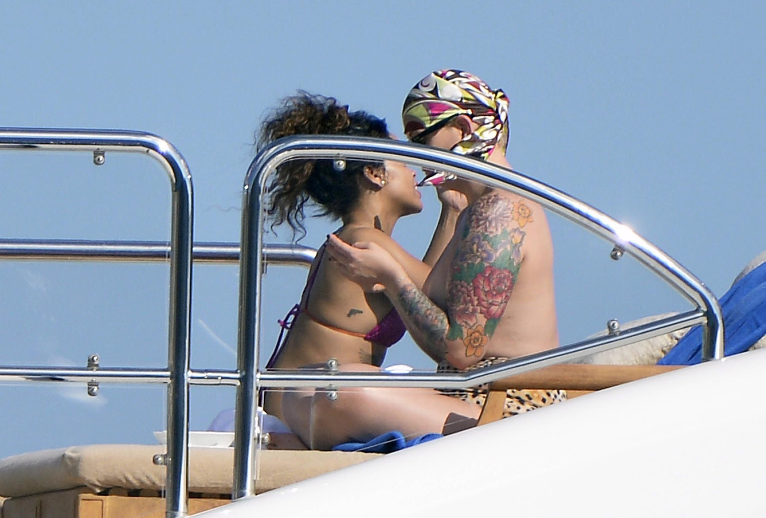 Rihanna enjoying a break on a yacht in Ponza August 29, 2014