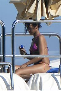 Rihanna enjoying a break on a yacht in Ponza August 29, 2014