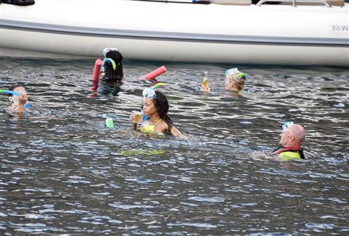 Rihanna enjoying a break on a yacht in Ponza August 29, 2014