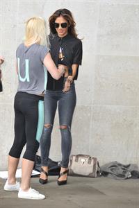 Nicole Scherzinger arriving at BBC Radio 1 studio August 26, 2014