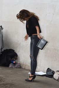 Nicole Scherzinger arriving at BBC Radio 1 studio August 26, 2014
