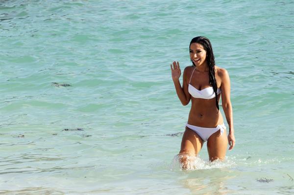 Tulisa Contostavlos in a bikini on the beach in Bermuda August 21, 2014