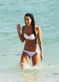 Tulisa Contostavlos in a bikini on the beach in Bermuda August 21, 2014