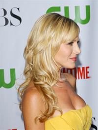 Julie Benz in a yellow dress at a Showtime CBS event