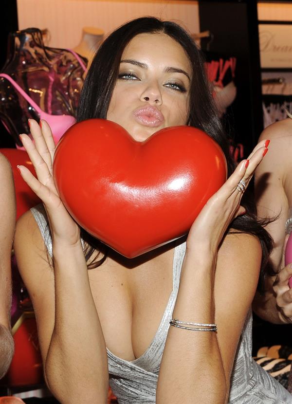 Adriana Lima at Victoria's Secret Valentines Day promotional event at Victorias Secret Soho in New York 