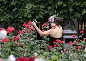 Natalie Portman modeling for a Miss Dior campaign photo shoot in the gardens of the Palais Royal in Paris 6/26/12 