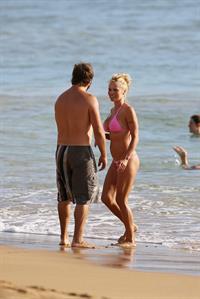 Pamela Anderson Wearing bikini on the beach in Hawaii - August 8, 2013 