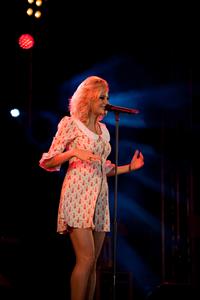 Pixie Lott performs on stage in Londonderry, Northern Ireland, Thursday, June 21, 2012.