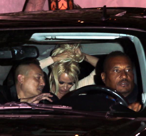 Pamela Anderson leaving Chateau Marmont in Los Angeles, August 20, 2014