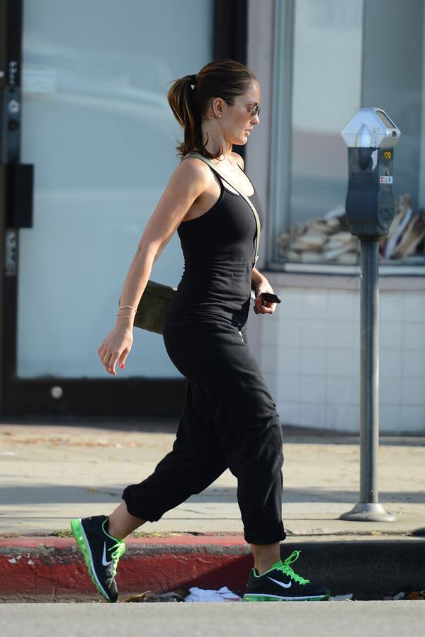 Minka Kelly walking to her car in Hollywood on July 5, 2012