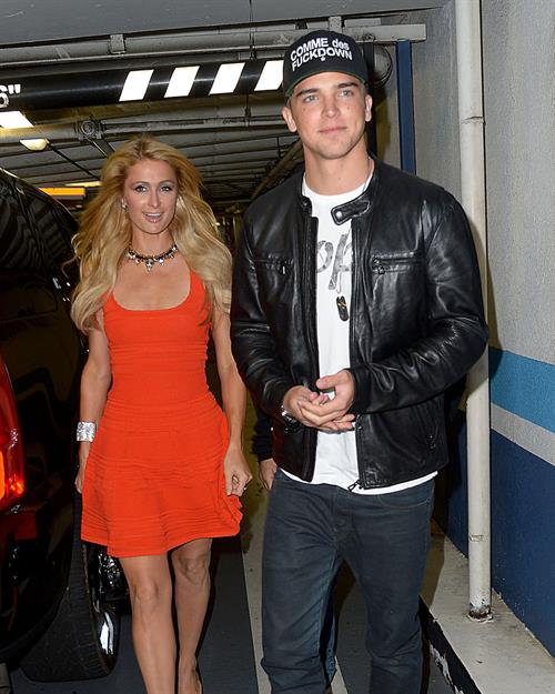 Paris Hilton enjoys a night out with her boyfriend in Beverly Hills on June 6, 2013