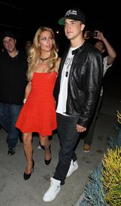 Paris Hilton enjoys a night out with her boyfriend in Beverly Hills on June 6, 2013