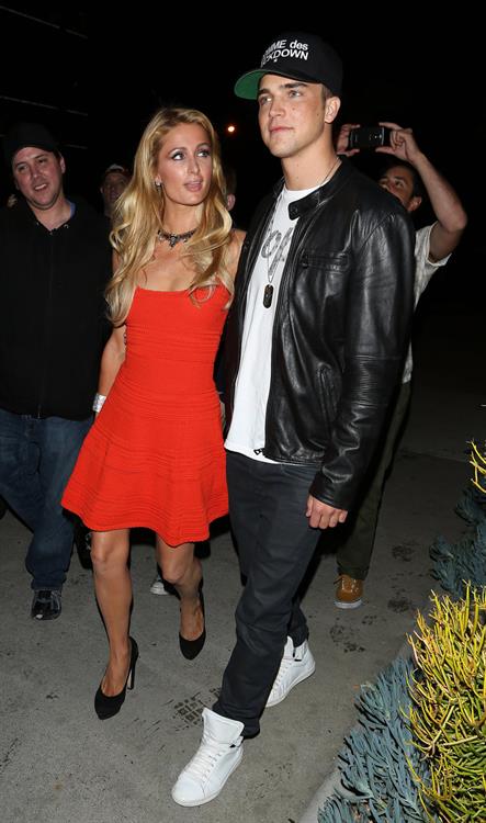 Paris Hilton enjoys a night out with her boyfriend in Beverly Hills on June 6, 2013