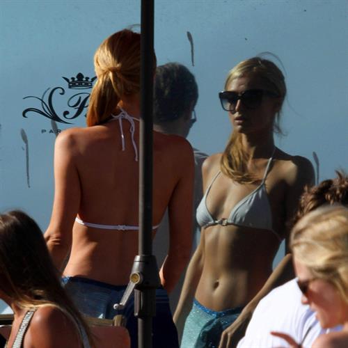 Paris Hilton a party on the beach in Malibu July 27, 2013