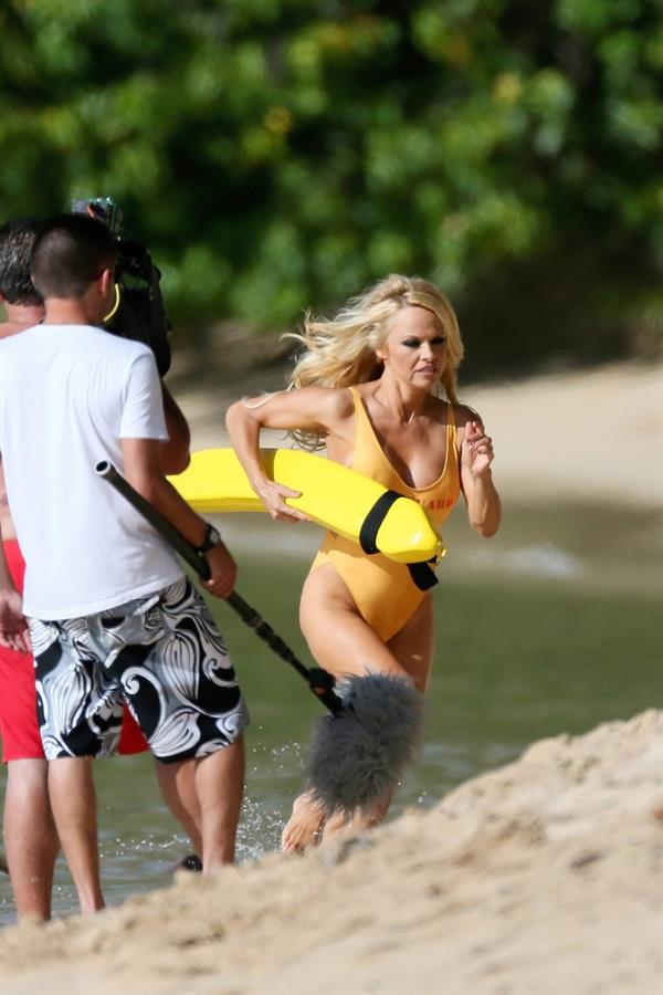 Pamela Anderson - Filming for an Brazilian TV Show in Hawaii 17.08.12