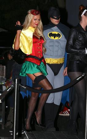 Paris Hilton heads to The Greystone Nightclub's Halloween party in West Hollywood 10/31/12