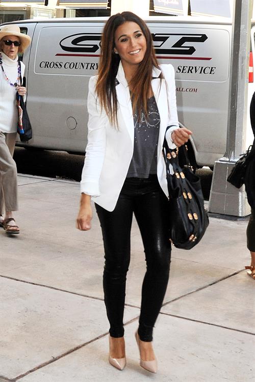 Emmanuelle Chriqui heading to SiriusXM studios in New york City August 18, 2014