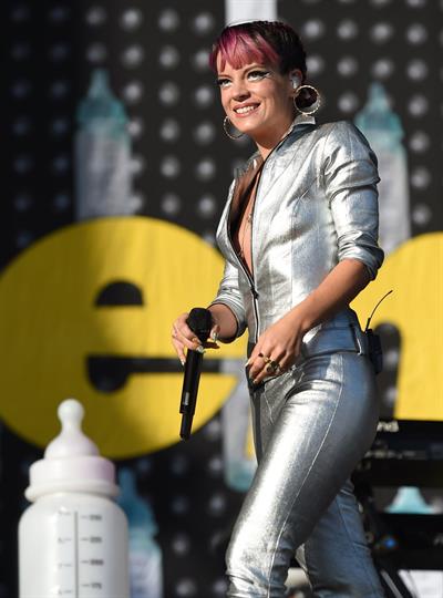 Lilly Allen performing on Day 2 of the V Festival August 17, 2014