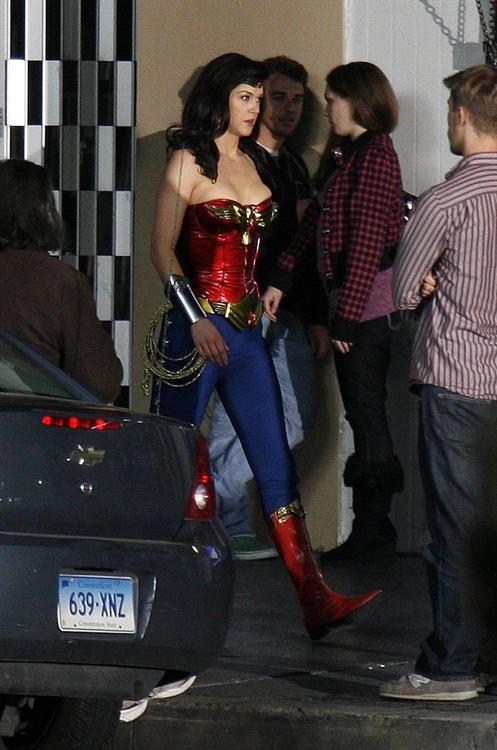 Adrianne Palicki on Wonder Woman set 3/31/2011 
