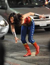 Adrianne Palicki on Wonder Woman set 3/29/2011 