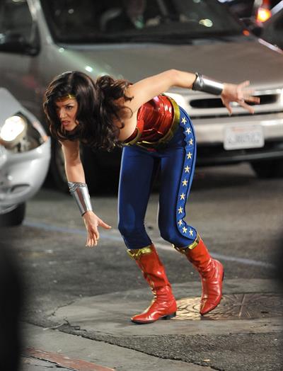 Adrianne Palicki on Wonder Woman set 3/29/2011 