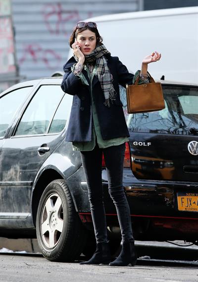 Alexa Chung Peels restaurant in the East Village in NYC, December 20, 2013