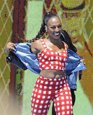 Alexandra Burke on the beach in Weston Super Mare 1/7/2012