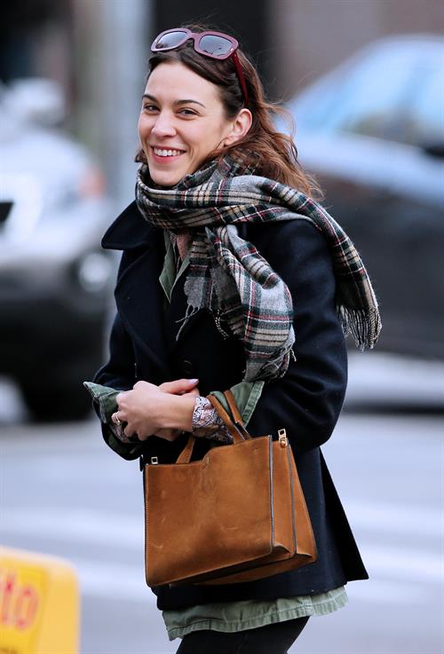 Alexa Chung Peels restaurant in the East Village in NYC, December 20, 2013