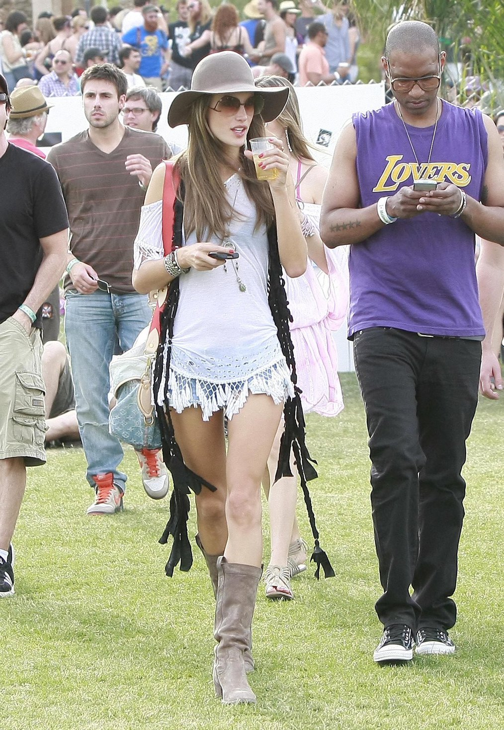 Alessandra Ambrosio at day 2 of the Coachella Music and Arts Festival in Indio on April 18, 2010 
