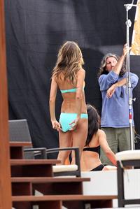 Alessandra Ambrosio Victoria's Secret bikini photoshoot candids, Miami, Jan 30, 2014 
