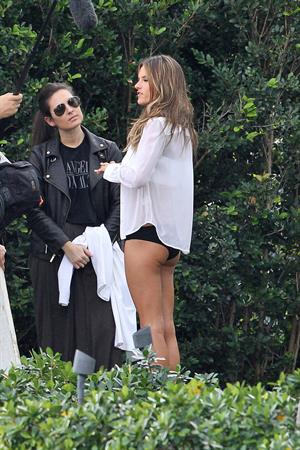Alessandra Ambrosio Victoria's Secret bikini photoshoot candids, Miami, Jan 30, 2014 