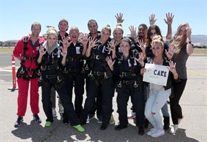 AnnaLynne McCord skydives from 18,000 feet at a charity event, Lompoc August 16, 2014