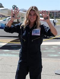 AnnaLynne McCord skydives from 18,000 feet at a charity event, Lompoc August 16, 2014