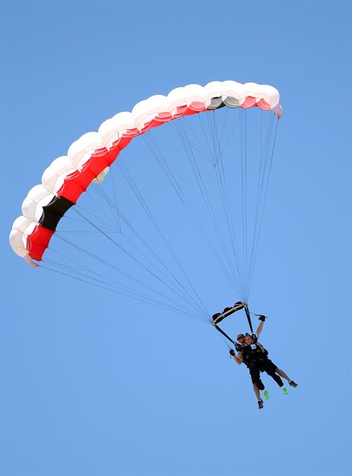 AnnaLynne McCord skydives from 18,000 feet at a charity event, Lompoc August 16, 2014