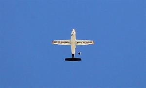 AnnaLynne McCord skydives from 18,000 feet at a charity event, Lompoc August 16, 2014