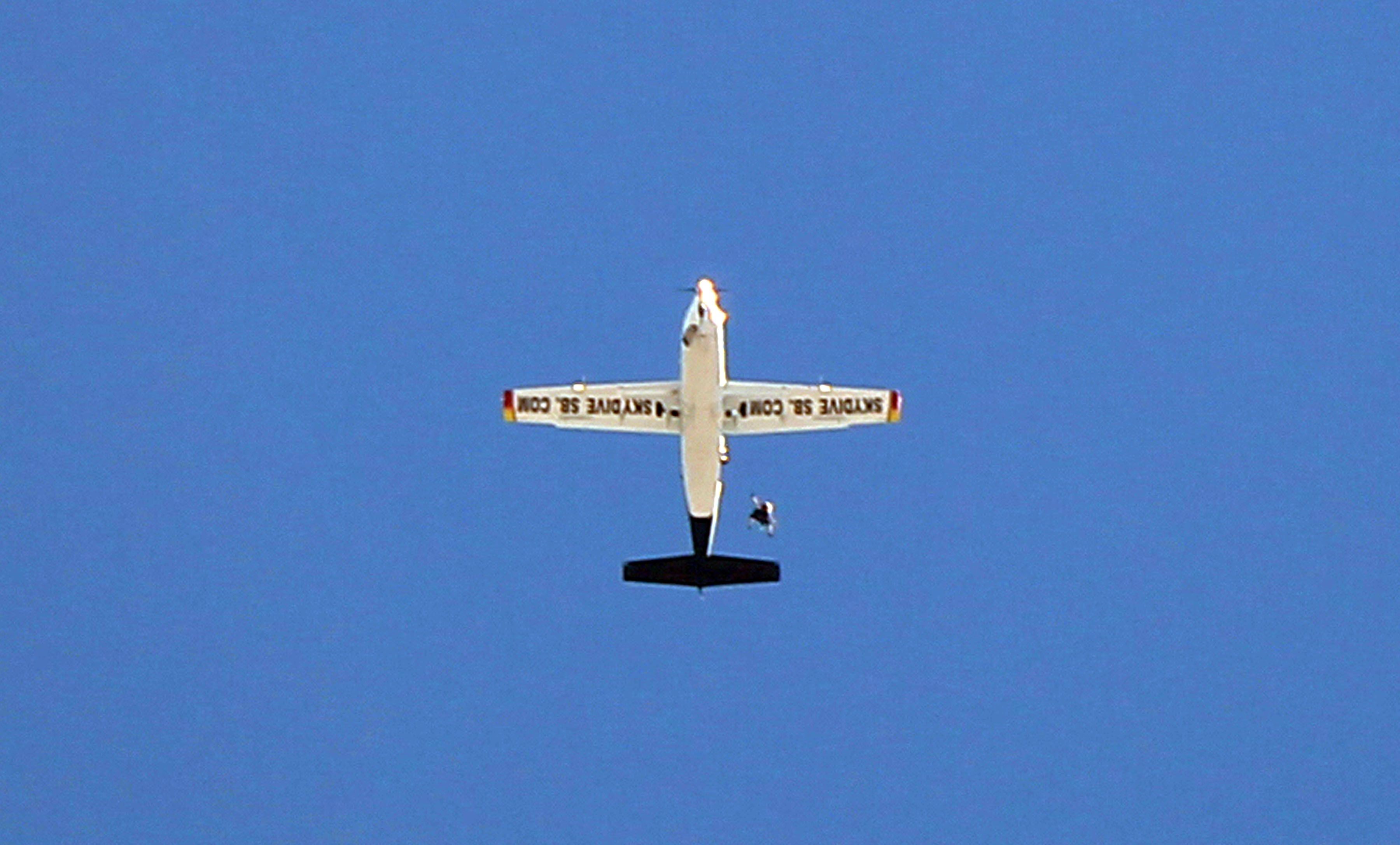 AnnaLynne McCord skydives from 18,000 feet at a charity event, Lompoc August 16, 2014