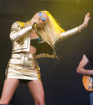 Pixie Lott performing on Day 1 of the V Festival at Hylands Park on August 16, 2014