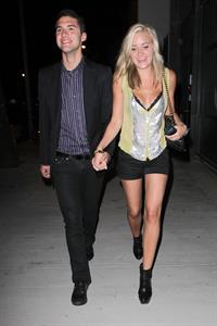 Amanda Michalka leaves a club with a friend in Los Angeles on August 7, 2010 