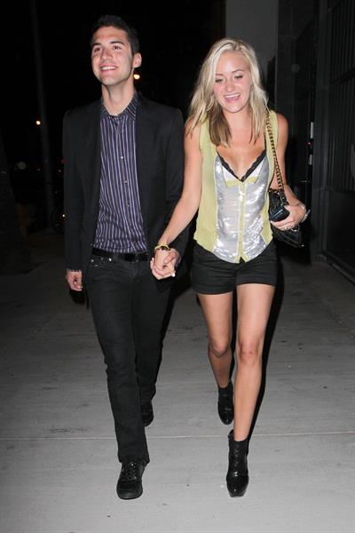 Amanda Michalka leaves a club with a friend in Los Angeles on August 7, 2010 