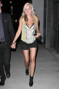 Amanda Michalka leaves a club with a friend in Los Angeles on August 7, 2010 
