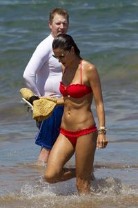 Alessandra Ambrosio in a red bikini in Maui on August 13, 2014