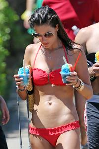 Alessandra Ambrosio in a red bikini in Maui on August 13, 2014