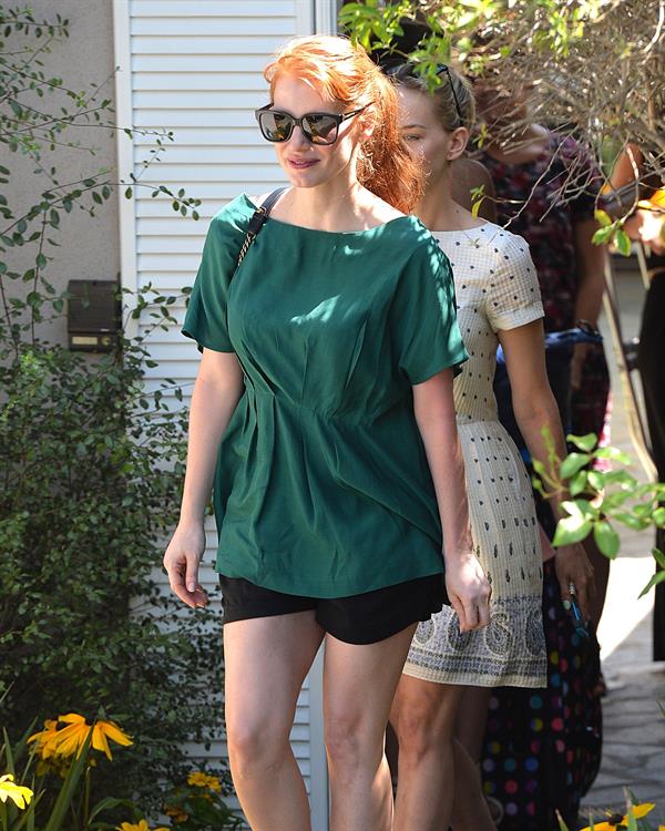 Jessica Chastain leaves a private party in Brentwood August 10, 2014